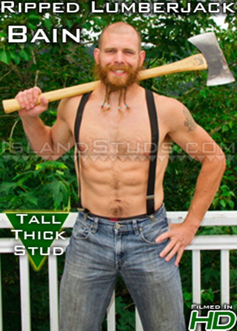 800px x 1120px - Ripped mountain man Bain strips naked jerking his big thick ...